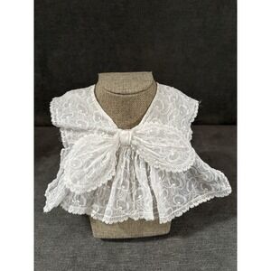 Gothic Lolita Detachable Lace Ruffle Collar / Victorian Jabot Neck Accessory Bow